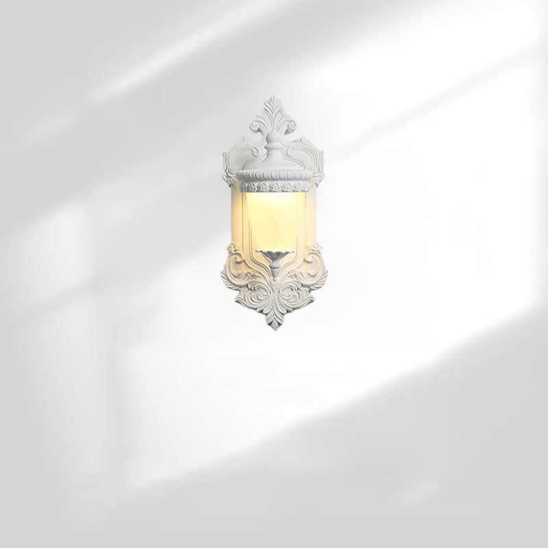 Matériel en résine française traditionnelle Bougeoir en verre Coquille sculptée Applique murale 1 lumière pour chevet 