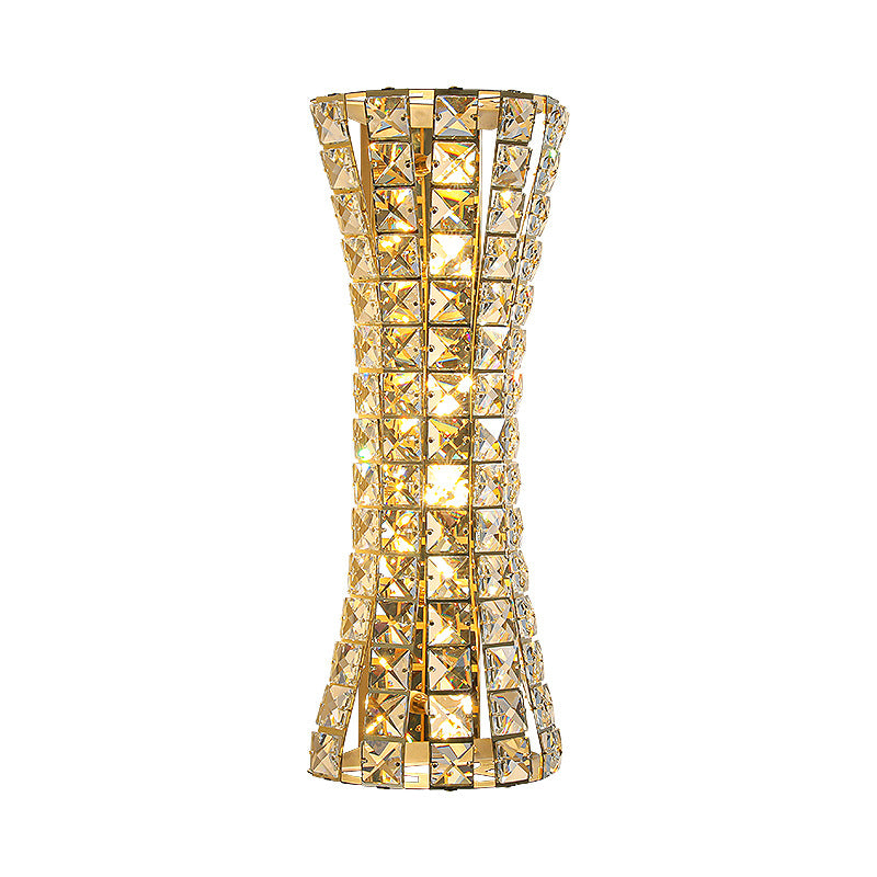 Modern Luxury Crystal Stainless Steel Column H-curve 4/6 Light Wall Sconce Lamp For Hallway