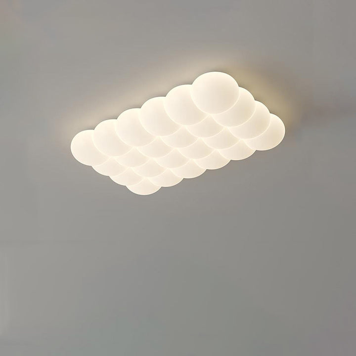 Modern Simplicity Iron PE Bubble Cloud Round Square Rectangular LED Flush Mount Ceiling Light For Bedroom
