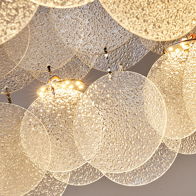 Modern Art Deco Stainless Steel Glass Round Frosted Sheet LED Flush Mount Ceiling Light For Bedroom