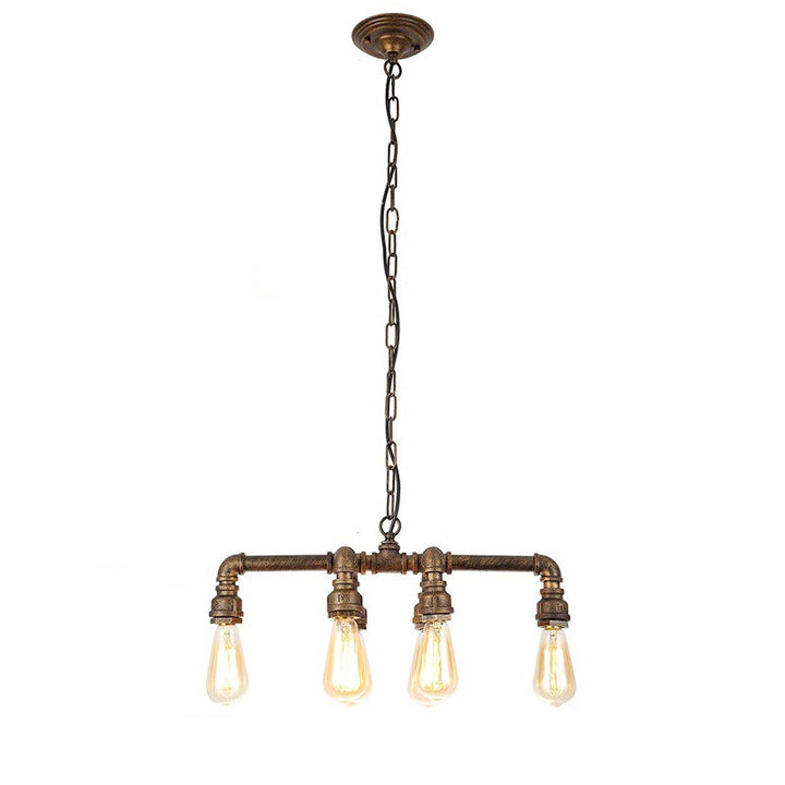 Contemporary Industrial Iron Water Pipe 6-Light Chandeliers For Dining Room