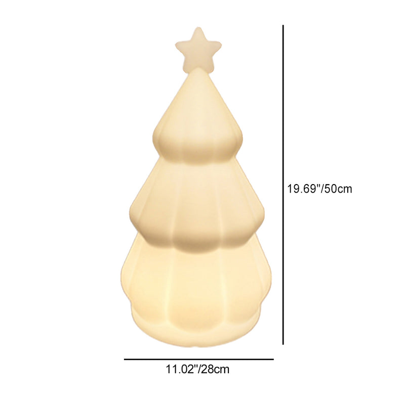 Contemporary Creative Solar Rechargeable Waterproof PE Christmas Tree Decoration LED Standing Floor Lamp Outdoor Light For Outdoor Patio