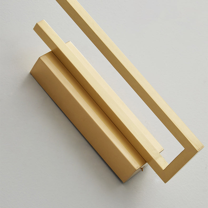 Moderne Mid-Century-Kupferlinie Gebogener Haken Geometrische LED-Wandleuchte Für das Bett 