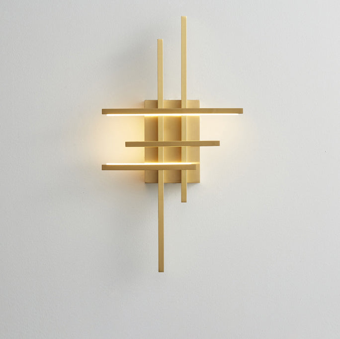 Moderne Mid-Century-Kupferlinie Gebogener Haken Geometrische LED-Wandleuchte Für das Bett 