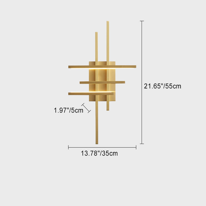 Moderne Mid-Century-Kupferlinie Gebogener Haken Geometrische LED-Wandleuchte Für das Bett 