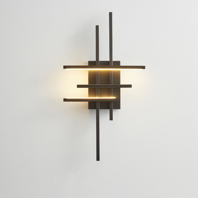Moderne Mid-Century-Kupferlinie Gebogener Haken Geometrische LED-Wandleuchte Für das Bett 