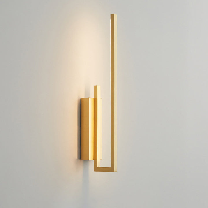 Moderne Mid-Century-Kupferlinie Gebogener Haken Geometrische LED-Wandleuchte Für das Bett 