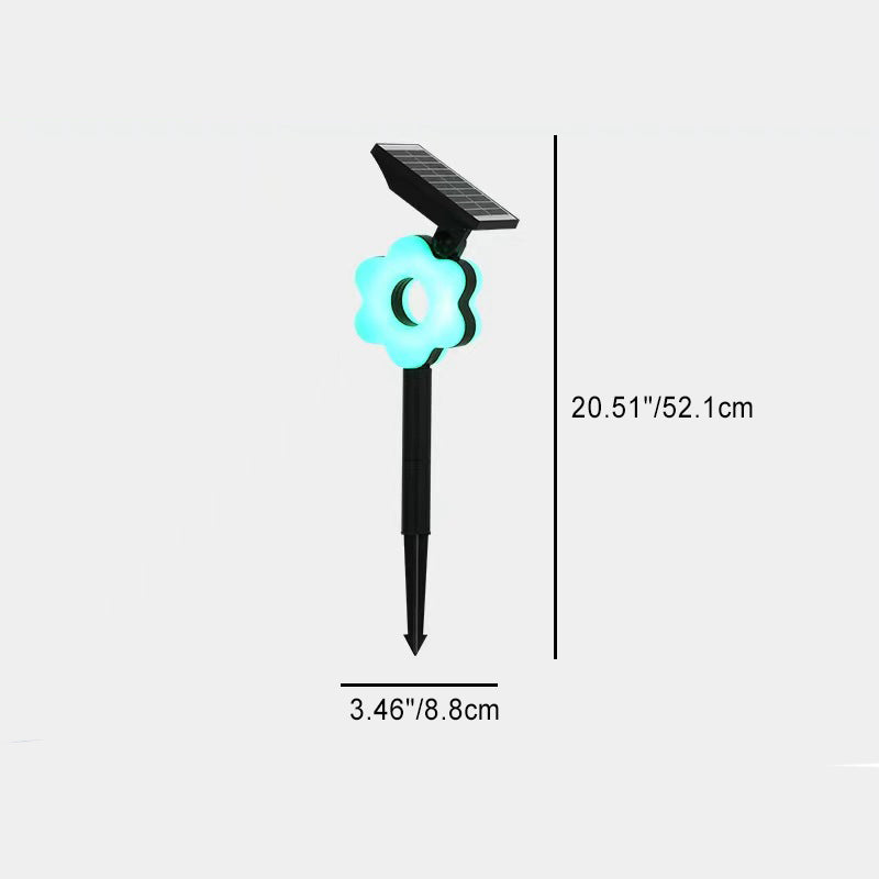 Modern Art Deco Solar Waterproof ABS PC Round Moon Triangle Polygon Geometric LED Outdoor Light Landscape Lighting For Garden
