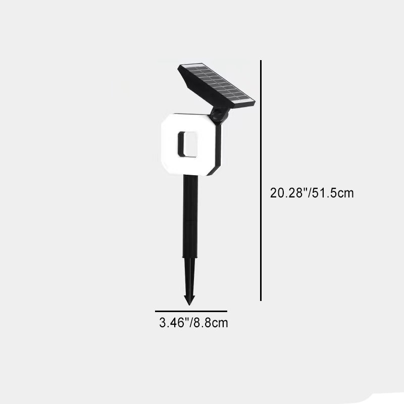 Modern Art Deco Solar Waterproof ABS PC Round Moon Triangle Polygon Geometric LED Outdoor Light Landscape Lighting For Garden