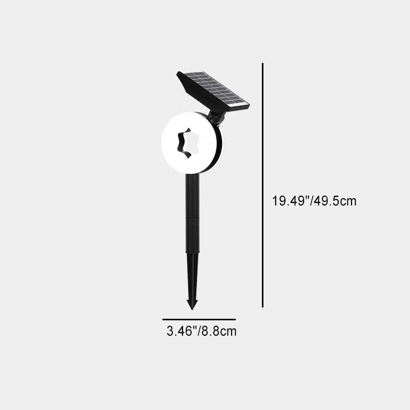 Modern Art Deco Solar Waterproof ABS PC Round Moon Triangle Polygon Geometric LED Outdoor Light Landscape Lighting For Garden