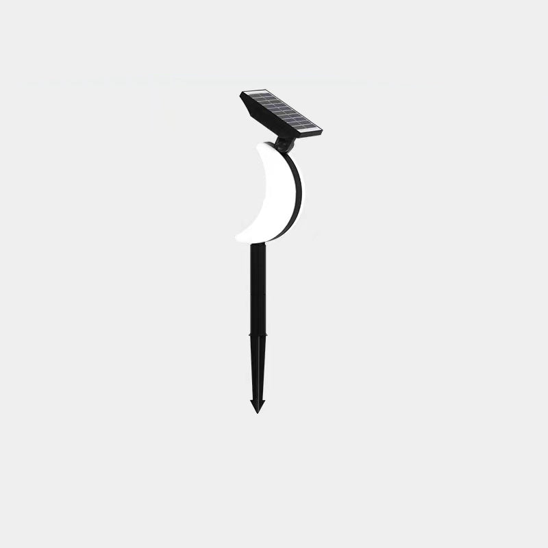 Modern Art Deco Solar Waterproof ABS PC Round Moon Triangle Polygon Geometric LED Outdoor Light Landscape Lighting For Garden