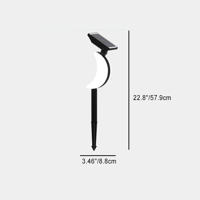 Modern Art Deco Solar Waterproof ABS PC Round Moon Triangle Polygon Geometric LED Outdoor Light Landscape Lighting For Garden