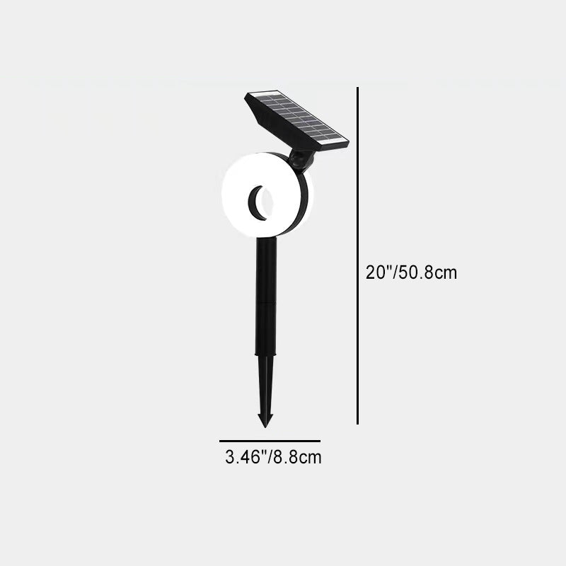 Modern Art Deco Solar Waterproof ABS PC Round Moon Triangle Polygon Geometric LED Outdoor Light Landscape Lighting For Garden