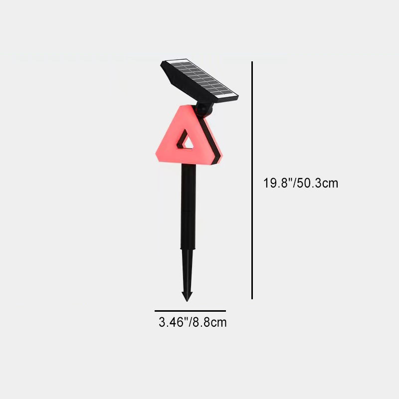 Modern Art Deco Solar Waterproof ABS PC Round Moon Triangle Polygon Geometric LED Outdoor Light Landscape Lighting For Garden