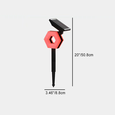 Modern Art Deco Solar Waterproof ABS PC Round Moon Triangle Polygon Geometric LED Outdoor Light Landscape Lighting For Garden