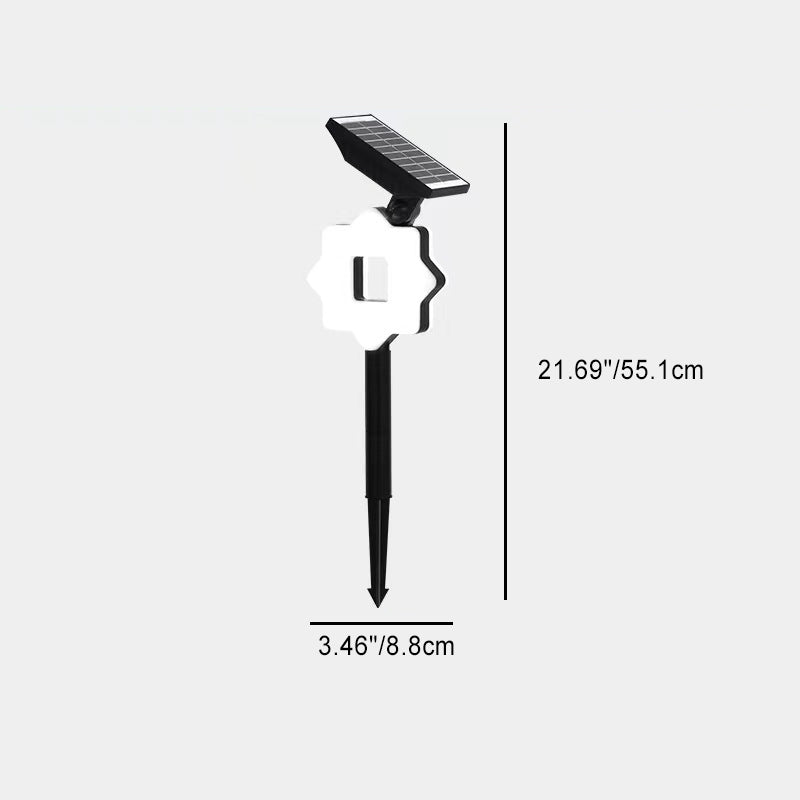 Modern Art Deco Solar Waterproof ABS PC Round Moon Triangle Polygon Geometric LED Outdoor Light Landscape Lighting For Garden