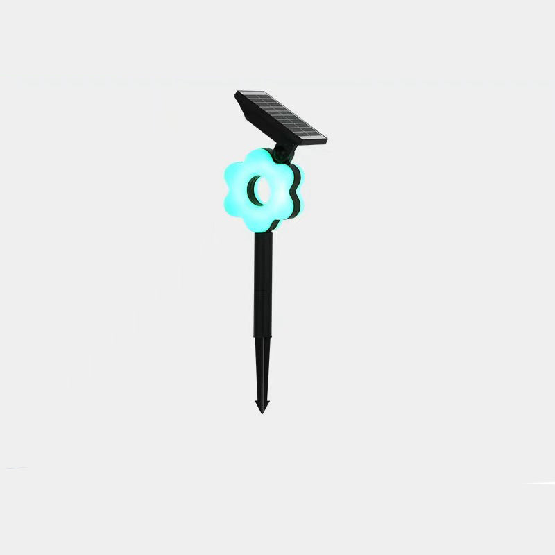 Modern Art Deco Solar Waterproof ABS PC Round Moon Triangle Polygon Geometric LED Outdoor Light Landscape Lighting For Garden
