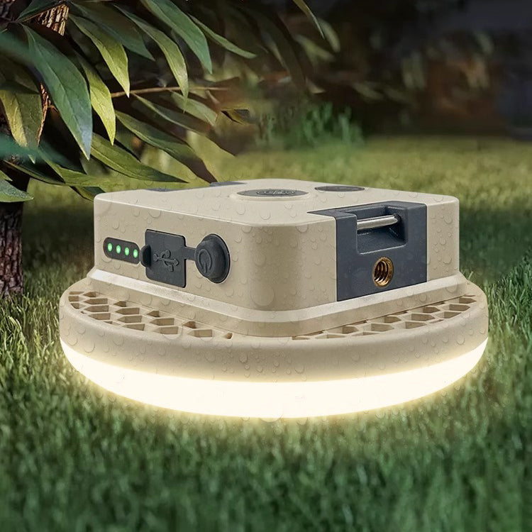Contemporary Industrial Waterproof Rechargeable ABS Round Multi-function Camping Hanging LED Outdoor Light For Outdoor Patio