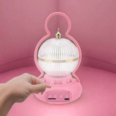 Lámpara de mesa LED recargable con Bluetooth de audio de aluminio ABS PS bola calabaza contemporánea creativa luz nocturna para mesita de noche 
