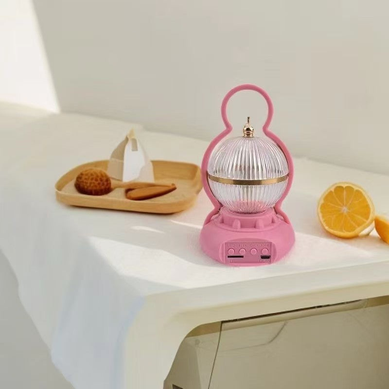 Lámpara de mesa LED recargable con Bluetooth de audio de aluminio ABS PS bola calabaza contemporánea creativa luz nocturna para mesita de noche 