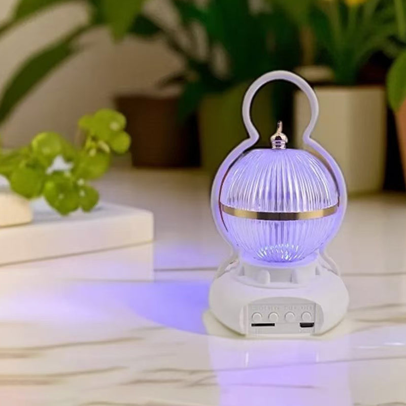 Lámpara de mesa LED recargable con Bluetooth de audio de aluminio ABS PS bola calabaza contemporánea creativa luz nocturna para mesita de noche 