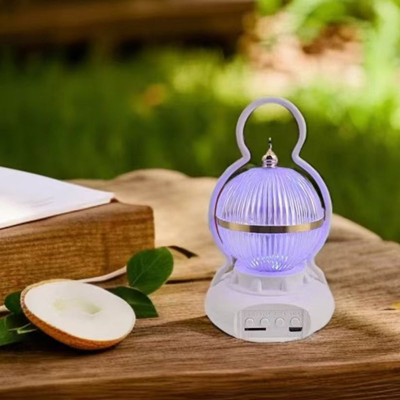 Lámpara de mesa LED recargable con Bluetooth de audio de aluminio ABS PS bola calabaza contemporánea creativa luz nocturna para mesita de noche 