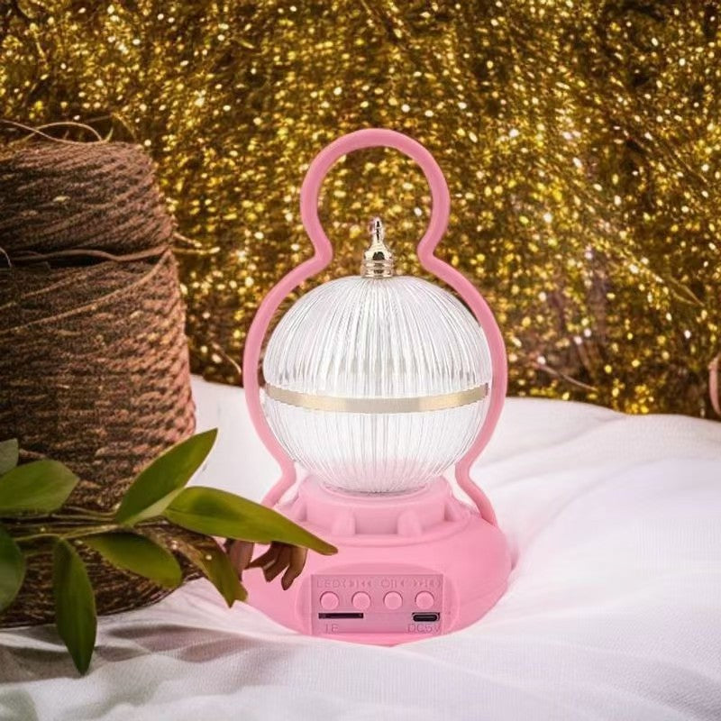 Lámpara de mesa LED recargable con Bluetooth de audio de aluminio ABS PS bola calabaza contemporánea creativa luz nocturna para mesita de noche 