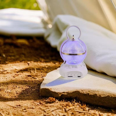 Lámpara de mesa LED recargable con Bluetooth de audio de aluminio ABS PS bola calabaza contemporánea creativa luz nocturna para mesita de noche 