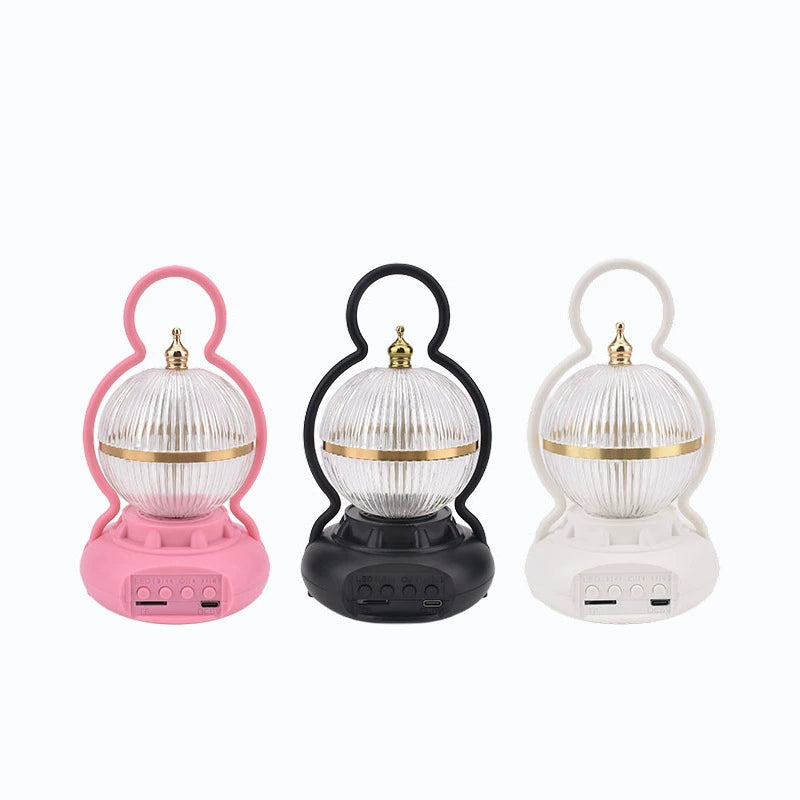 Lámpara de mesa LED recargable con Bluetooth de audio de aluminio ABS PS bola calabaza contemporánea creativa luz nocturna para mesita de noche 