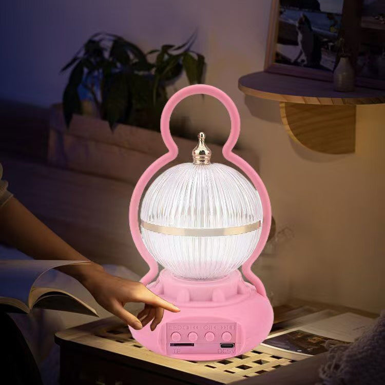 Lámpara de mesa LED recargable con Bluetooth de audio de aluminio ABS PS bola calabaza contemporánea creativa luz nocturna para mesita de noche 