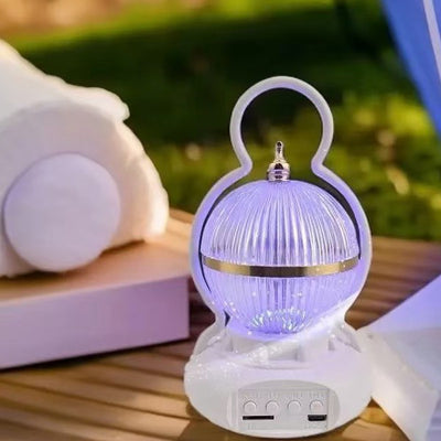 Lámpara de mesa LED recargable con Bluetooth de audio de aluminio ABS PS bola calabaza contemporánea creativa luz nocturna para mesita de noche 