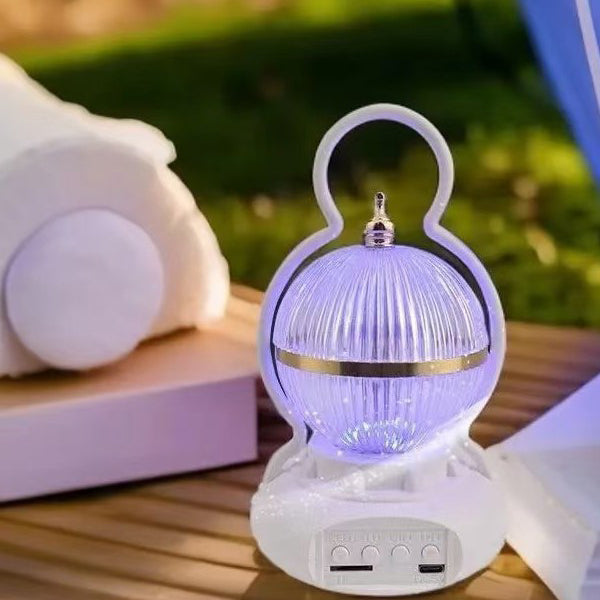 Lámpara de mesa LED recargable con Bluetooth de audio de aluminio ABS PS bola calabaza contemporánea creativa luz nocturna para mesita de noche 