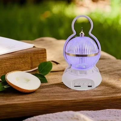 Lámpara de mesa LED recargable con Bluetooth de audio de aluminio ABS PS bola calabaza contemporánea creativa luz nocturna para mesita de noche 