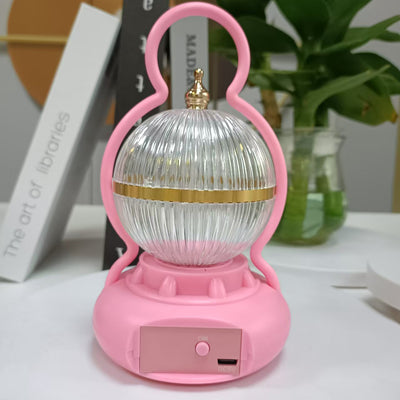 Lámpara de mesa LED recargable con Bluetooth de audio de aluminio ABS PS bola calabaza contemporánea creativa luz nocturna para mesita de noche 