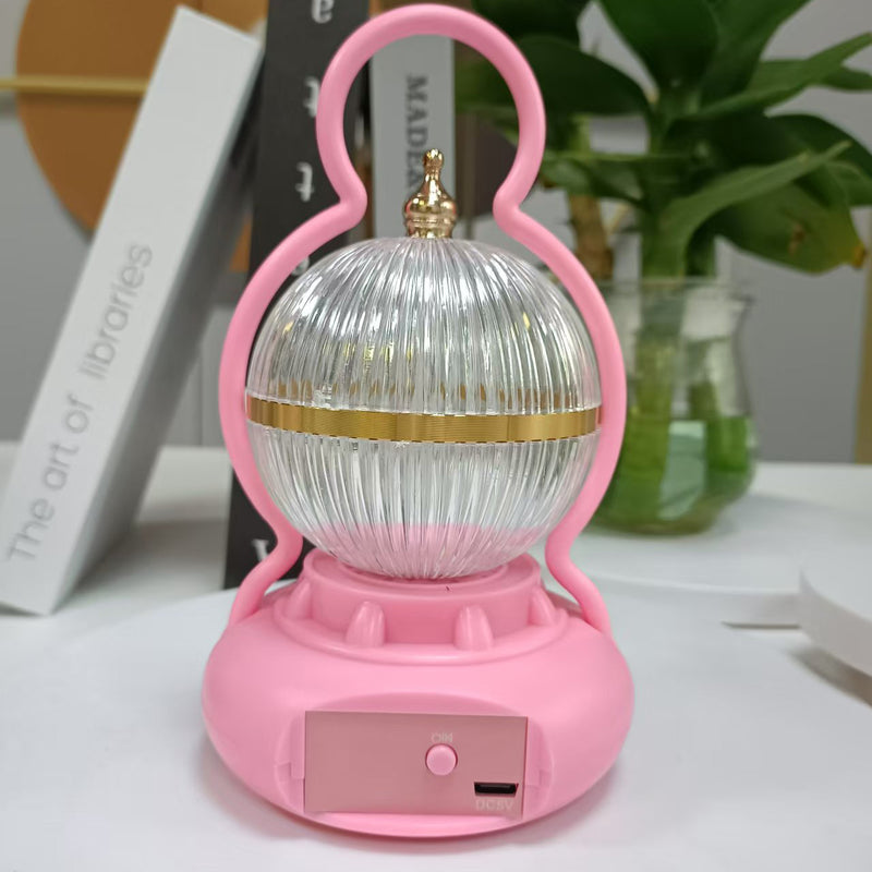 Lámpara de mesa LED recargable con Bluetooth de audio de aluminio ABS PS bola calabaza contemporánea creativa luz nocturna para mesita de noche 