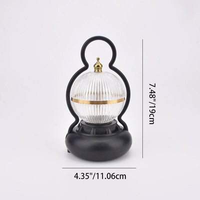 Lámpara de mesa LED recargable con Bluetooth de audio de aluminio ABS PS bola calabaza contemporánea creativa luz nocturna para mesita de noche 