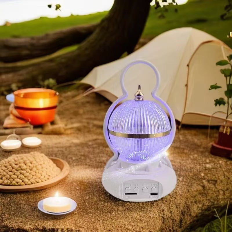 Lámpara de mesa LED recargable con Bluetooth de audio de aluminio ABS PS bola calabaza contemporánea creativa luz nocturna para mesita de noche 
