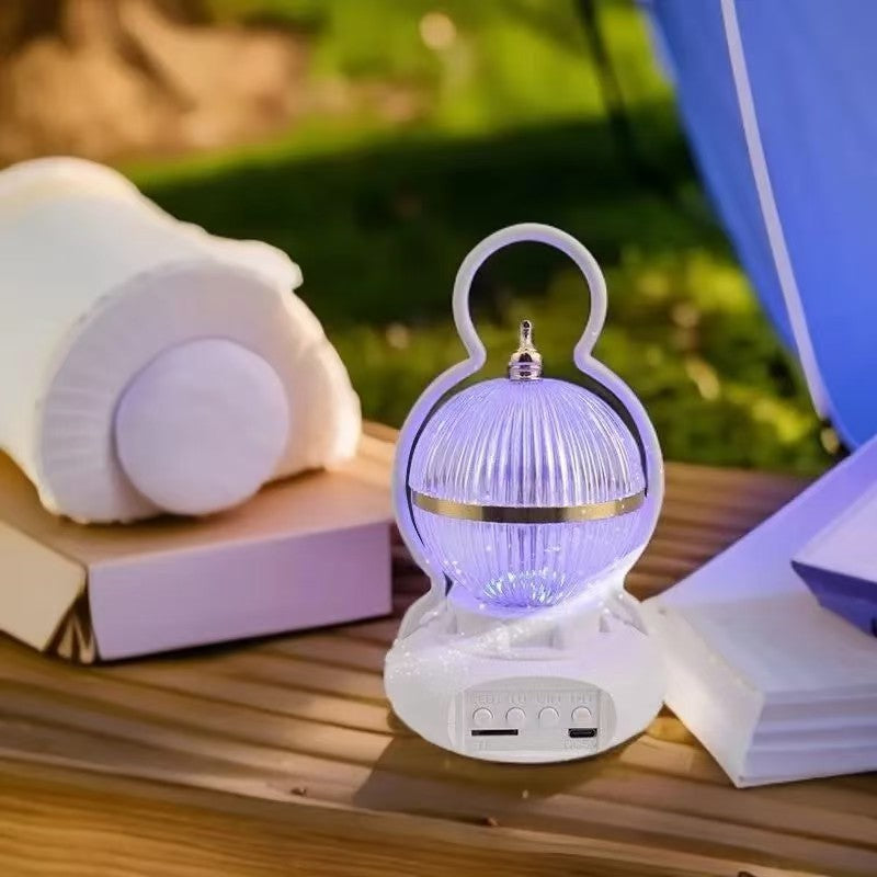 Lámpara de mesa LED recargable con Bluetooth de audio de aluminio ABS PS bola calabaza contemporánea creativa luz nocturna para mesita de noche 