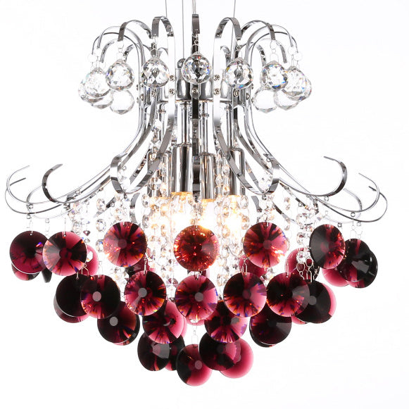 Traditional European Crystal Iron Hardware Beads Bouquet 3/4 Light Chandeliers For Dining Room