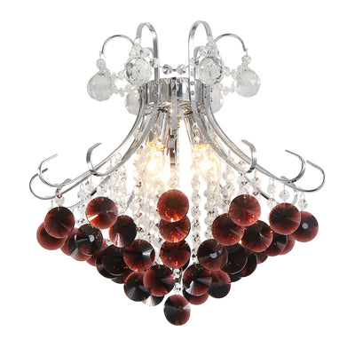 Traditional European Crystal Iron Hardware Beads Bouquet 3/4 Light Chandeliers For Dining Room
