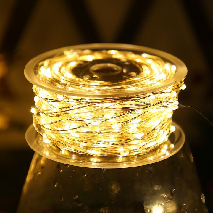 Luz de cadena LED de decoración de árbol de Navidad de ratán de vegetación plástica a prueba de agua de alambre de cobre Art Deco moderno para sala de entretenimiento 