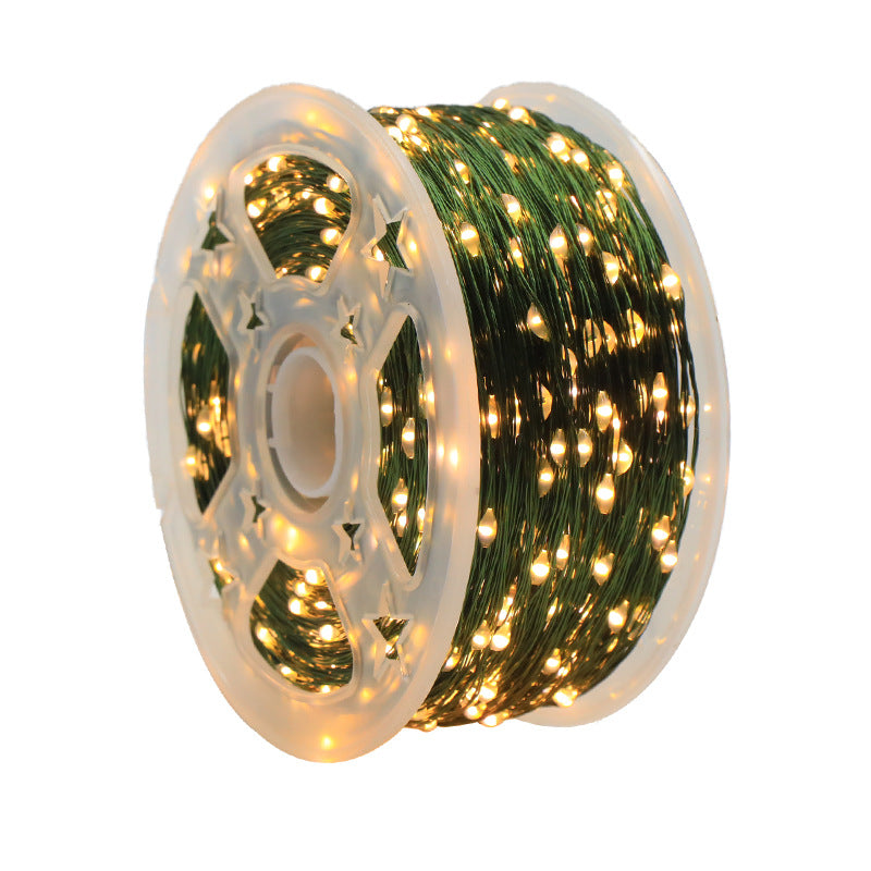 Modern Art Deco Waterproof Copper Wire Plastic Greenery Rattan Christmas Tree Decoration LED String Light For Entertainment Room