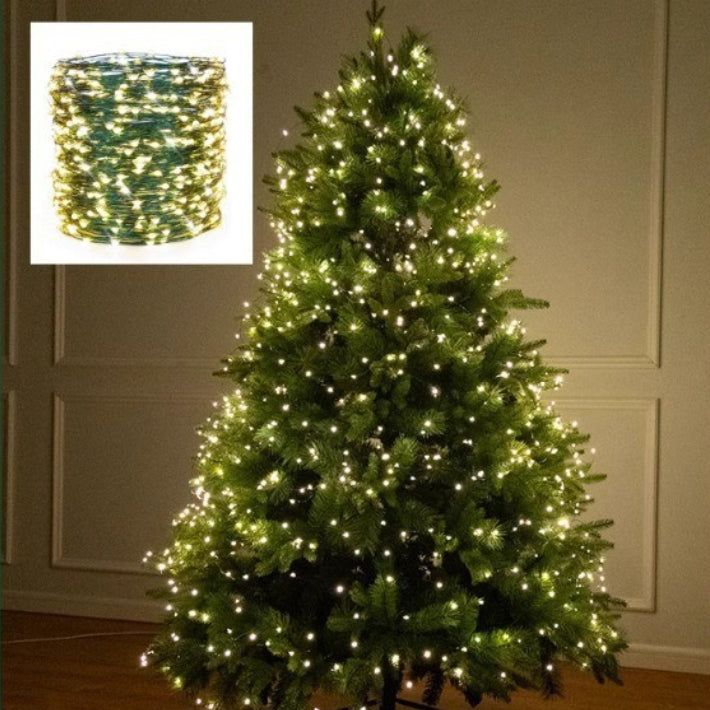 Modern Art Deco Waterproof Copper Wire Plastic Greenery Rattan Christmas Tree Decoration LED String Light For Entertainment Room