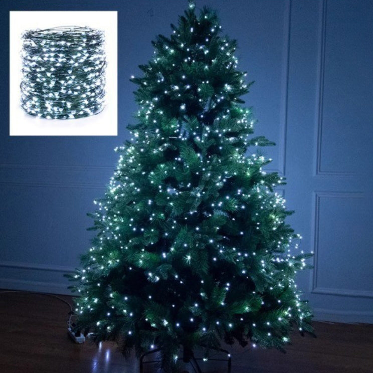 Modern Art Deco Waterproof Copper Wire Plastic Greenery Rattan Christmas Tree Decoration LED String Light For Entertainment Room