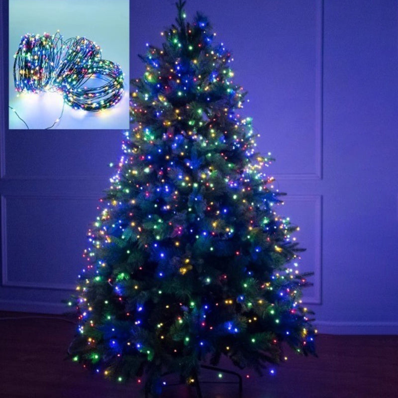 Modern Art Deco Waterproof Copper Wire Plastic Greenery Rattan Christmas Tree Decoration LED String Light For Entertainment Room