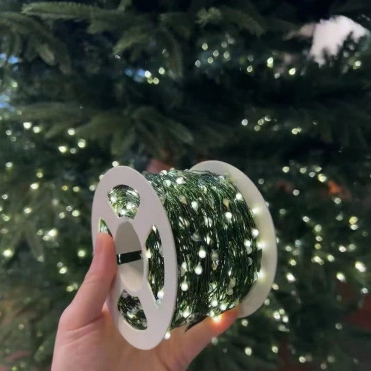 Modern Art Deco Waterproof Copper Wire Plastic Greenery Rattan Christmas Tree Decoration LED String Light For Entertainment Room