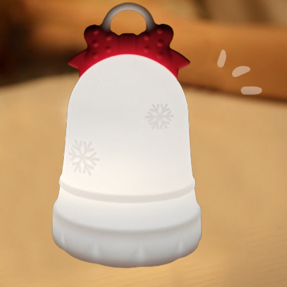 Lámpara de mesa LED con luz nocturna para mesita de noche, decoración de campana de nieve de sílice ABS con batería recargable creativa contemporánea 