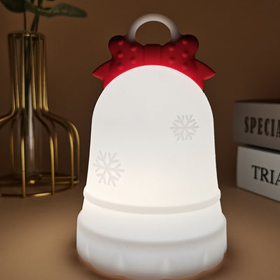 Lámpara de mesa LED con luz nocturna para mesita de noche, decoración de campana de nieve de sílice ABS con batería recargable creativa contemporánea 