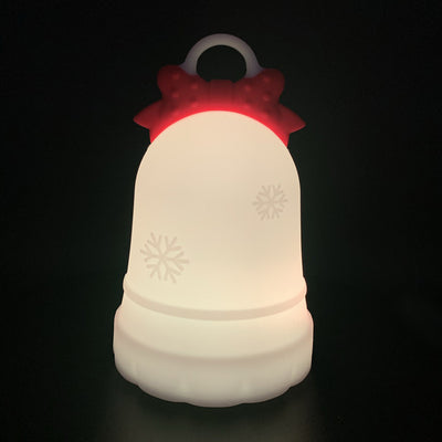 Lámpara de mesa LED con luz nocturna para mesita de noche, decoración de campana de nieve de sílice ABS con batería recargable creativa contemporánea 