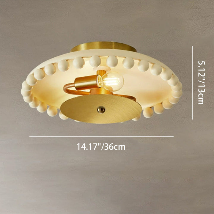 Bol en métal résine traditionnelle française boule ronde 2 lumières semi-encastré plafonnier pour couloir 